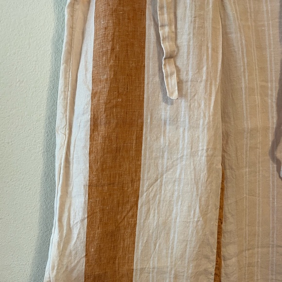 Ett:twa By Anthropologie Striped Linen Trousers With Linen Belt - Picture 8 of 16